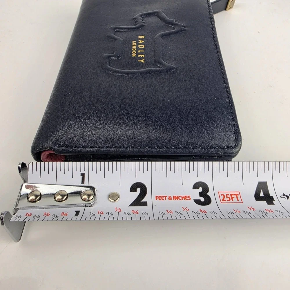Radley London Heritage‎ Dog Shadow Medium Bifold Wallet Navy Leather Scottie